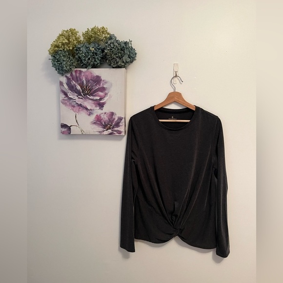 Shambala Athleisure Long Sleeve Knot Front Top- Extra Large NWOT - Picture 2 of 8